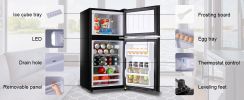 KRIB BLING 3.5Cu.Ft Compact Refrigerator Mini Fridge with Freezer, Small Refrigerator with 2 Door, 7 Level Thermostat Removable Shelves for Kitchen